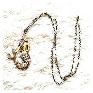Gold plated Metal mermaid necklace - New